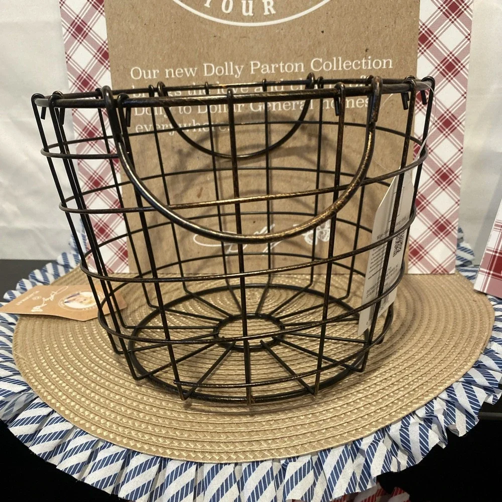 Set Of 2 Round Metal‎ Bronze Finish Basket 8